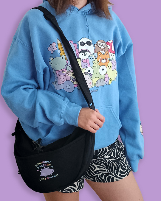 Arnold the Dinosaur everyday crossbody bag - Midnight Black - Free UK, USA and EU Shipping