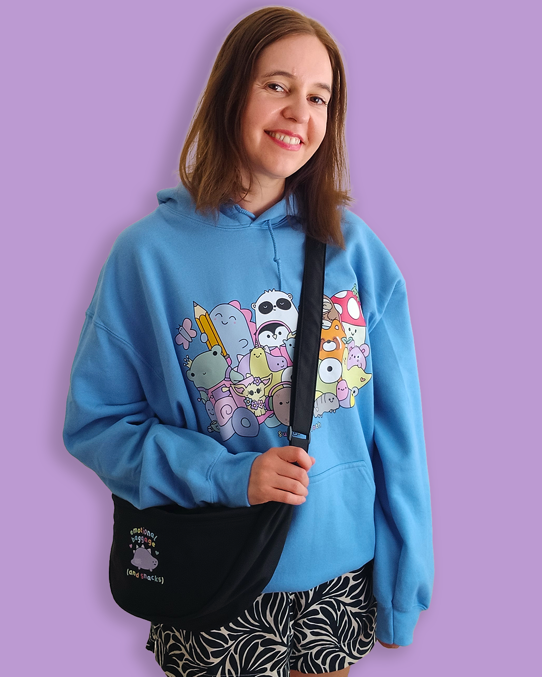 Arnold the Dinosaur everyday crossbody bag - Midnight Black - Free UK, USA and EU Shipping