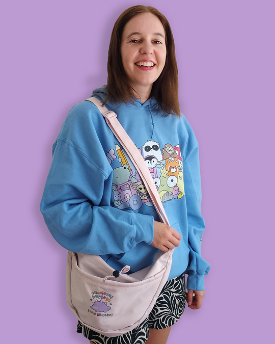 Arnold the Dinosaur everyday crossbody bag - Misty Rose - Free UK, USA and EU Shipping