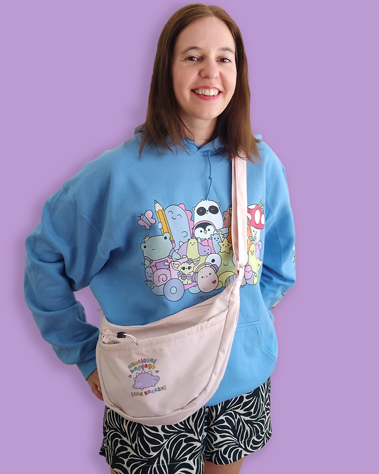 Arnold the Dinosaur everyday crossbody bag - Misty Rose - Free UK, USA and EU Shipping