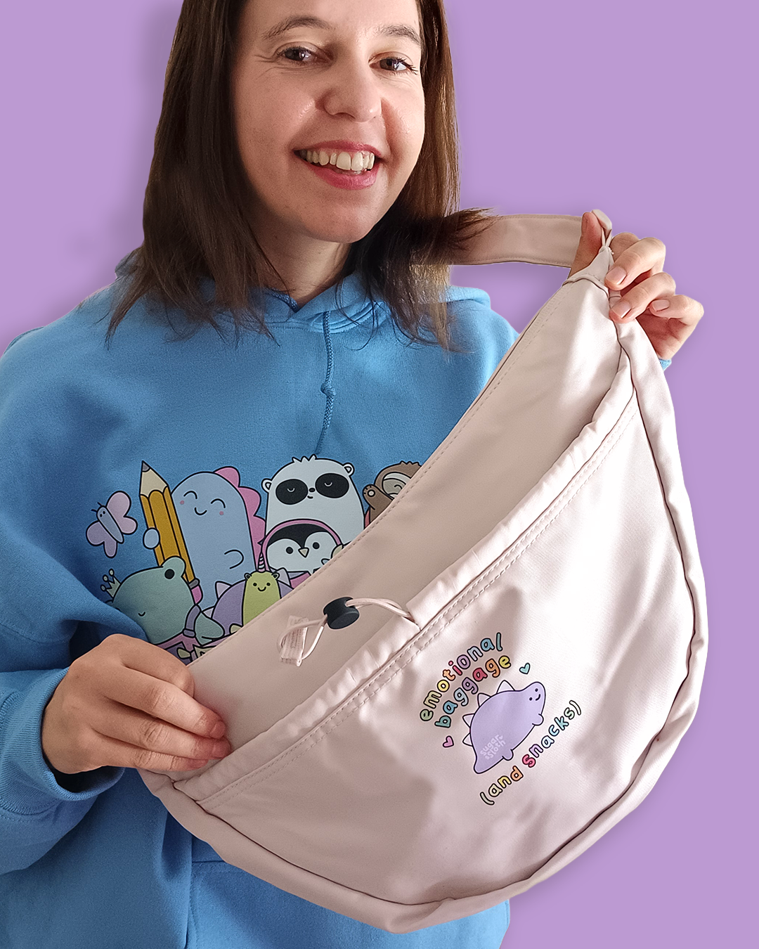 Arnold the Dinosaur everyday crossbody bag - Misty Rose - Free UK, USA and EU Shipping
