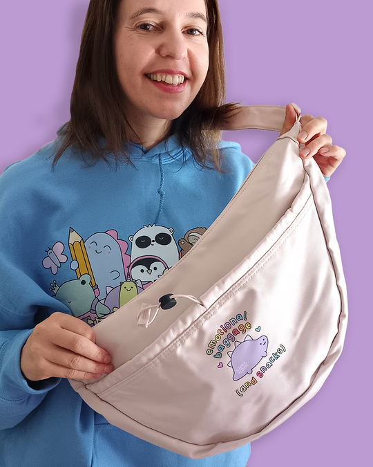 Arnold the Dinosaur everyday crossbody bag - Misty Rose - Free UK, USA and EU Shipping