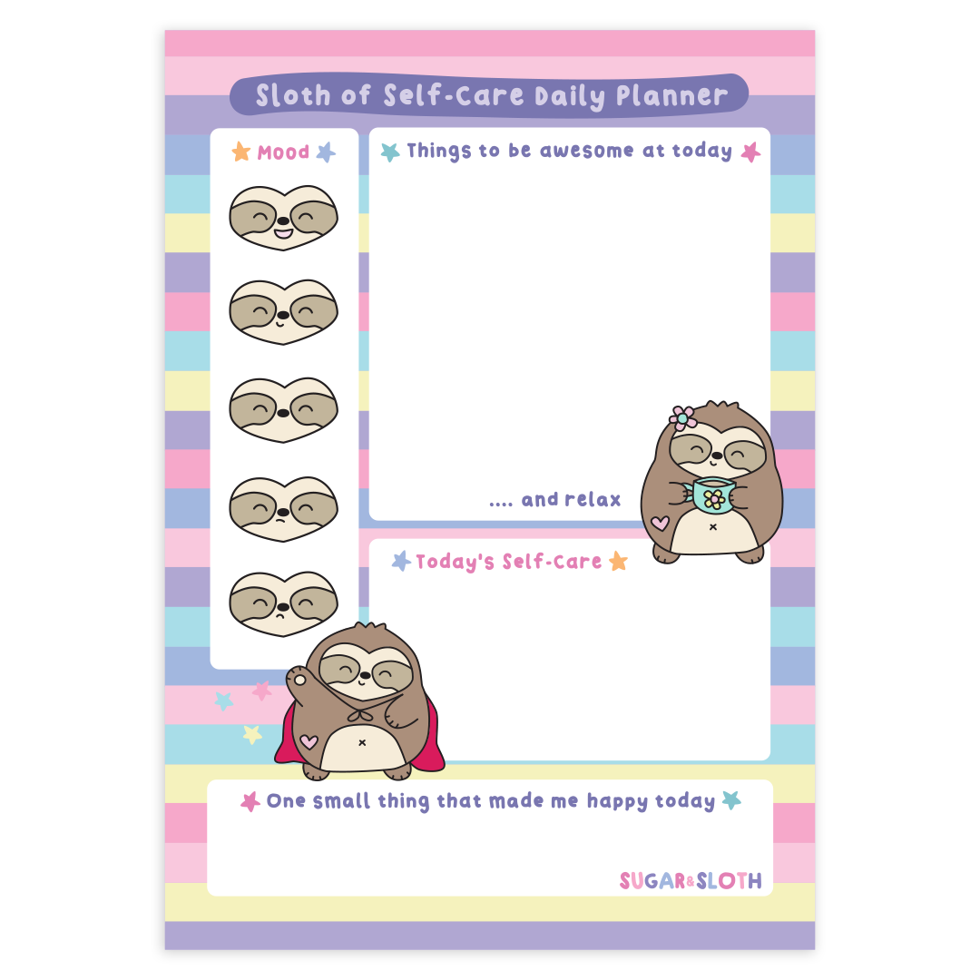 Digital Download PDF: Sloth of Self-Care Daily Planner