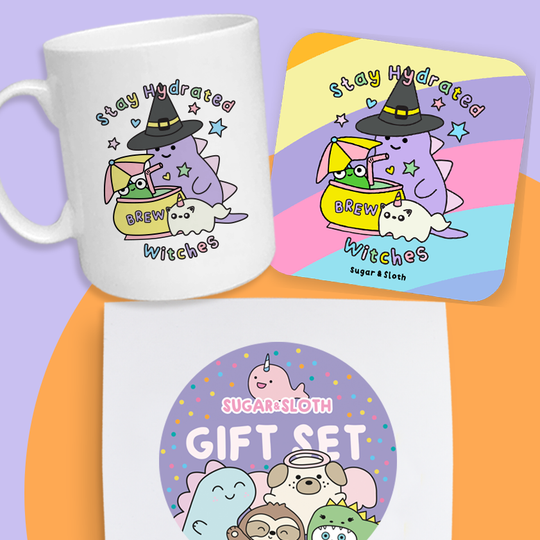 Stay Hydrated Witches Mug And Coaster Gift Set 