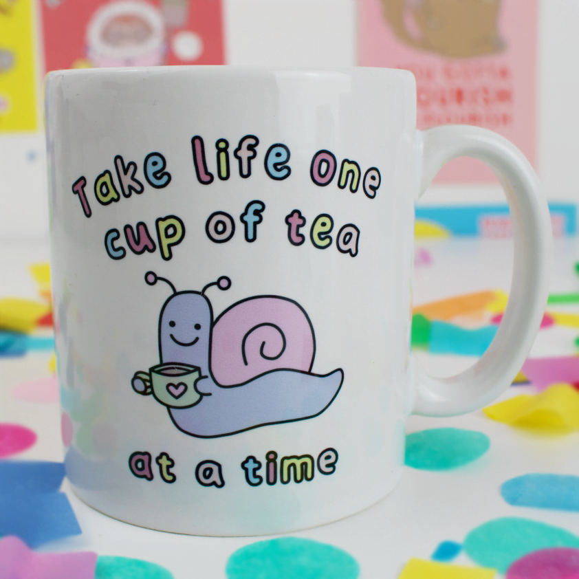 Take Life One Cup of Tea at a Time - Enid the Snail Mug