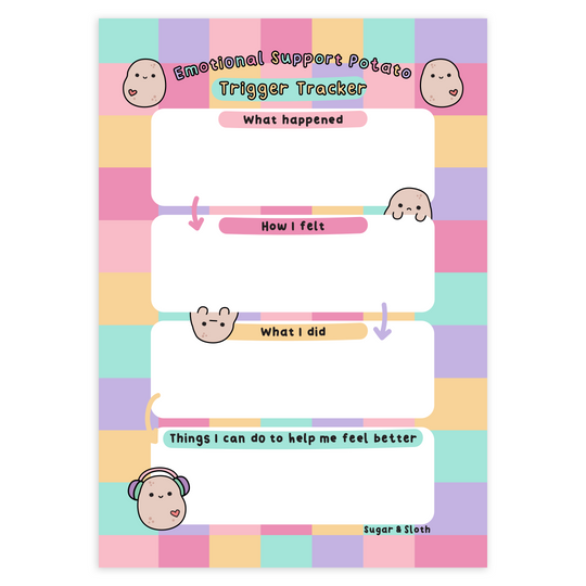 Digital Download PDF: Trigger Tracker with your Emotional Support Potato