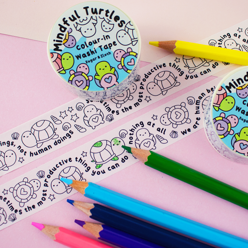 Mindful Turtles Colour-In Washi Tape