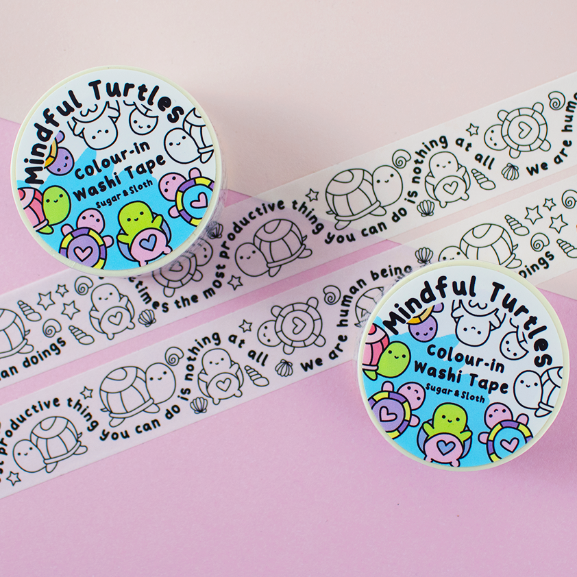 Mindful Turtles Colour-In Washi Tape