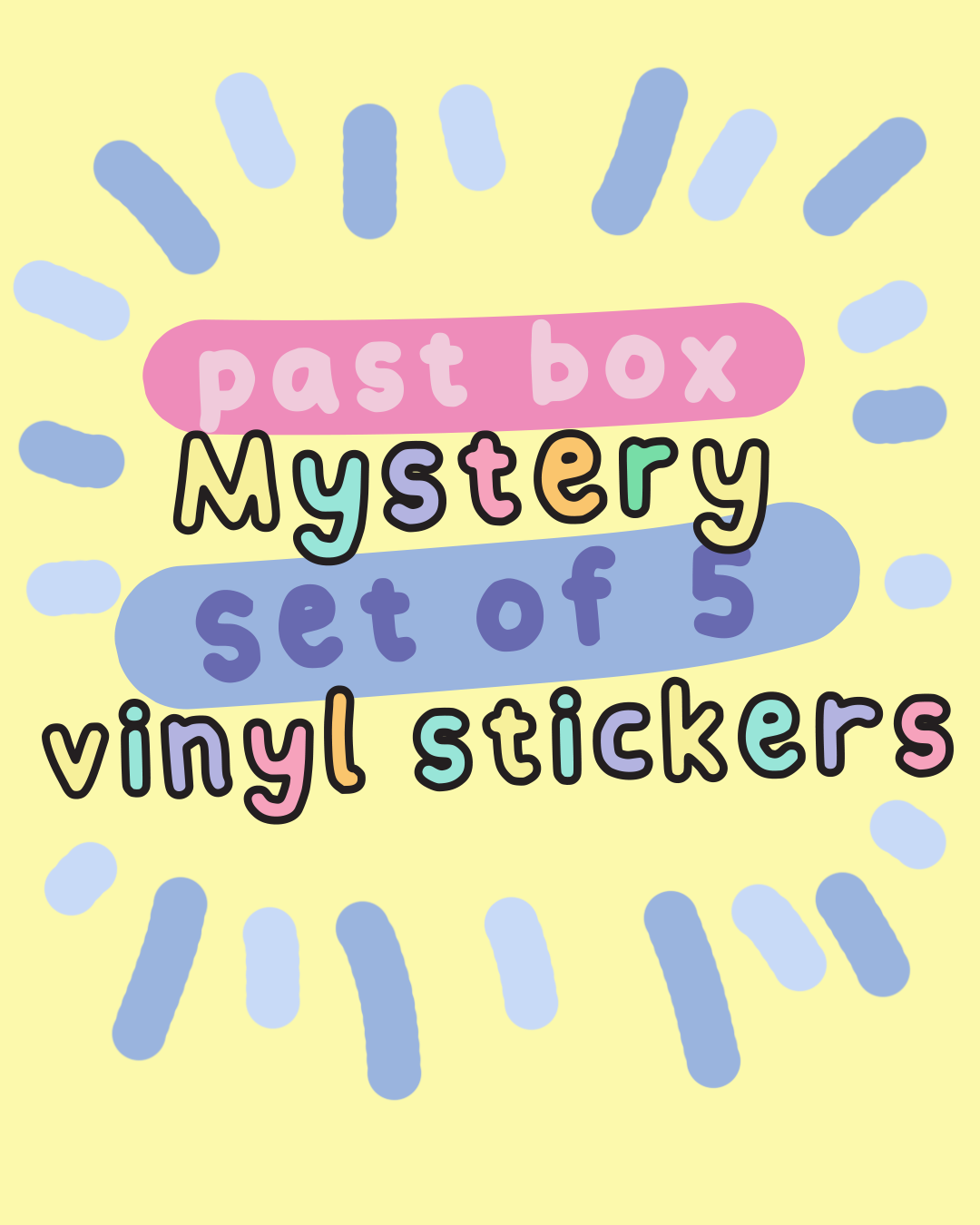 Set Of 5 Past Box Mystery Vinyl Stickers