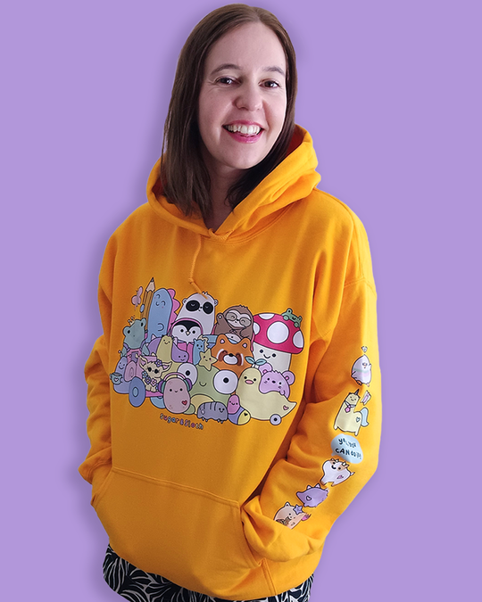 Hoodie of Dreams - Front, Back AND Sleeve Print - Mustard Yellow - Free UK, USA and EU Shipping