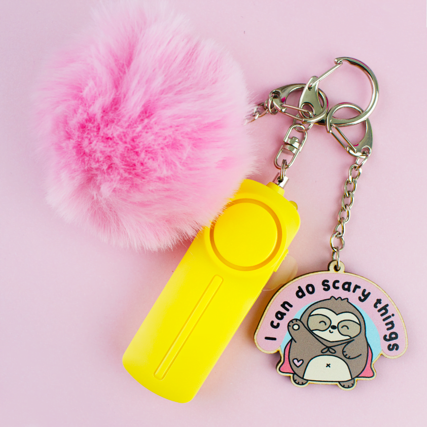 Ernest The Sloth Chonky Cheerleader Safety Keychain