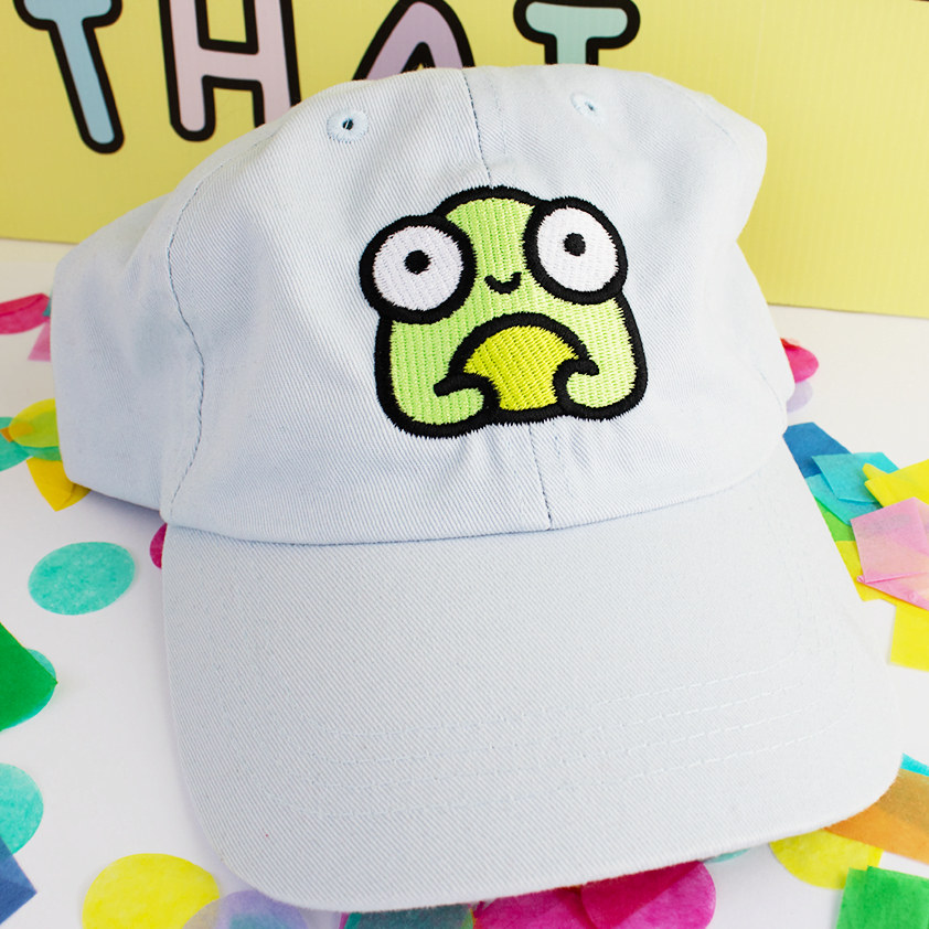 PitPat the Frog Baby Blue Adjustable Embroidered Baseball Cap