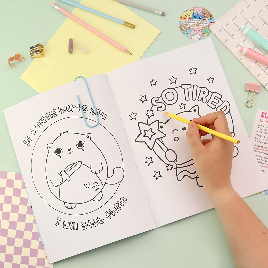 and　The　Sweary　Book　Self-Care　Sugar　Bumper　Colouring　–　Sloth