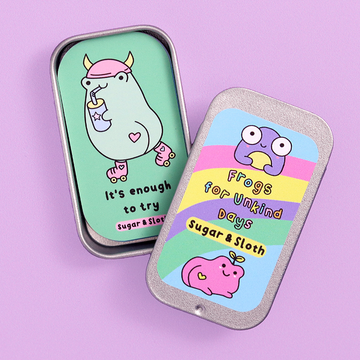 Frogs For Unkind Days - 15 Supportive &amp; Motivational Affirmation Cards in Mini Travel Tin