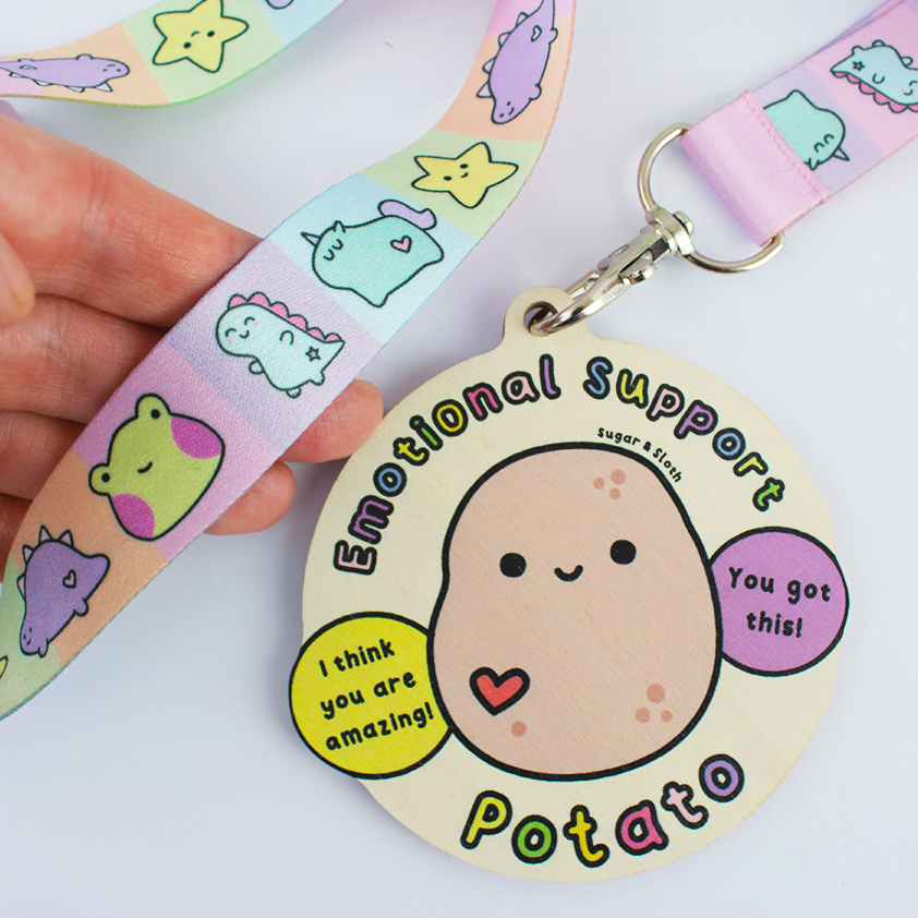 Emotional Support Potato Life Hack Lanyard – Sugar and Sloth