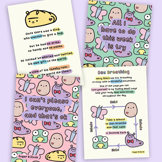 slug affirmation card set of 4 - 1