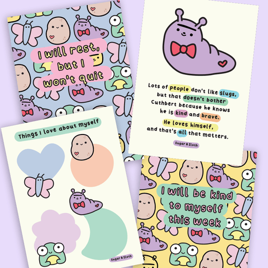 slug affirmation card set of 4 -2