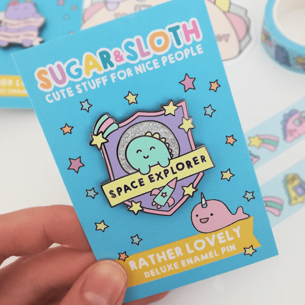 space explorer enamel pin